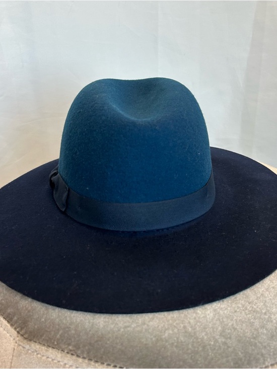 Isaac mizrahi blue black felt fedora hat two-toned NWOT - Picture 3 of 8